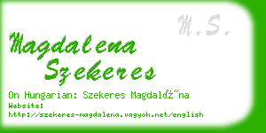 magdalena szekeres business card